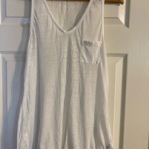 Athleta White Tank Top with Pocket NWOT size L